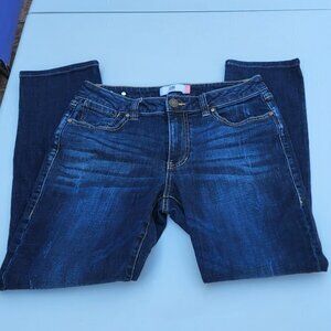 CAbi Womens Size 8 High Straight Leg Jeans Style  Dark Wash